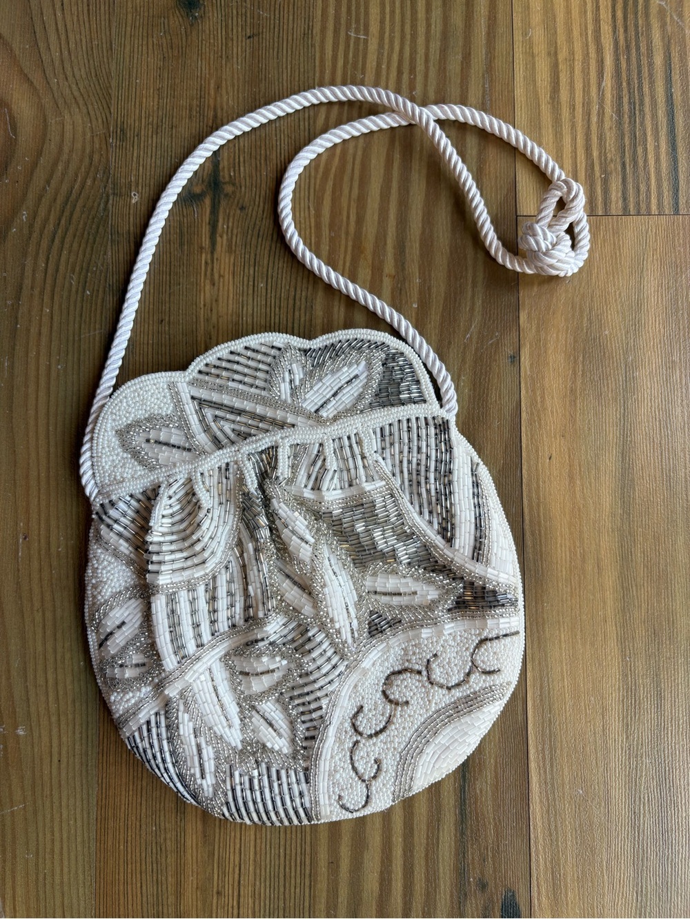 Majay Beaded Ivory Evening Bag